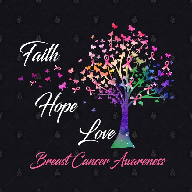 Faith Hope Love Breast Cancer Awareness Support Breast Cancer Warrior Gifts by ThePassion99